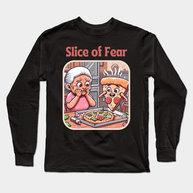 Slice of fear - funny pizza Long Sleeve T-Shirt by Syntax Wear